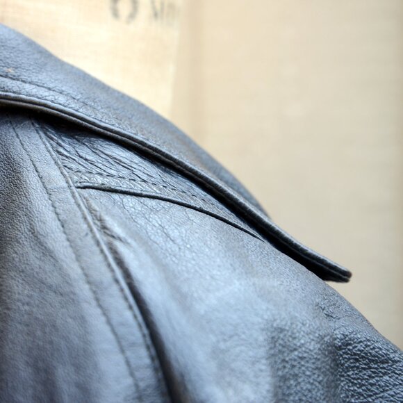 Vintage G-4000 Black Leather Studded Motorcycle Jacket Size M - Picture 6 of 16